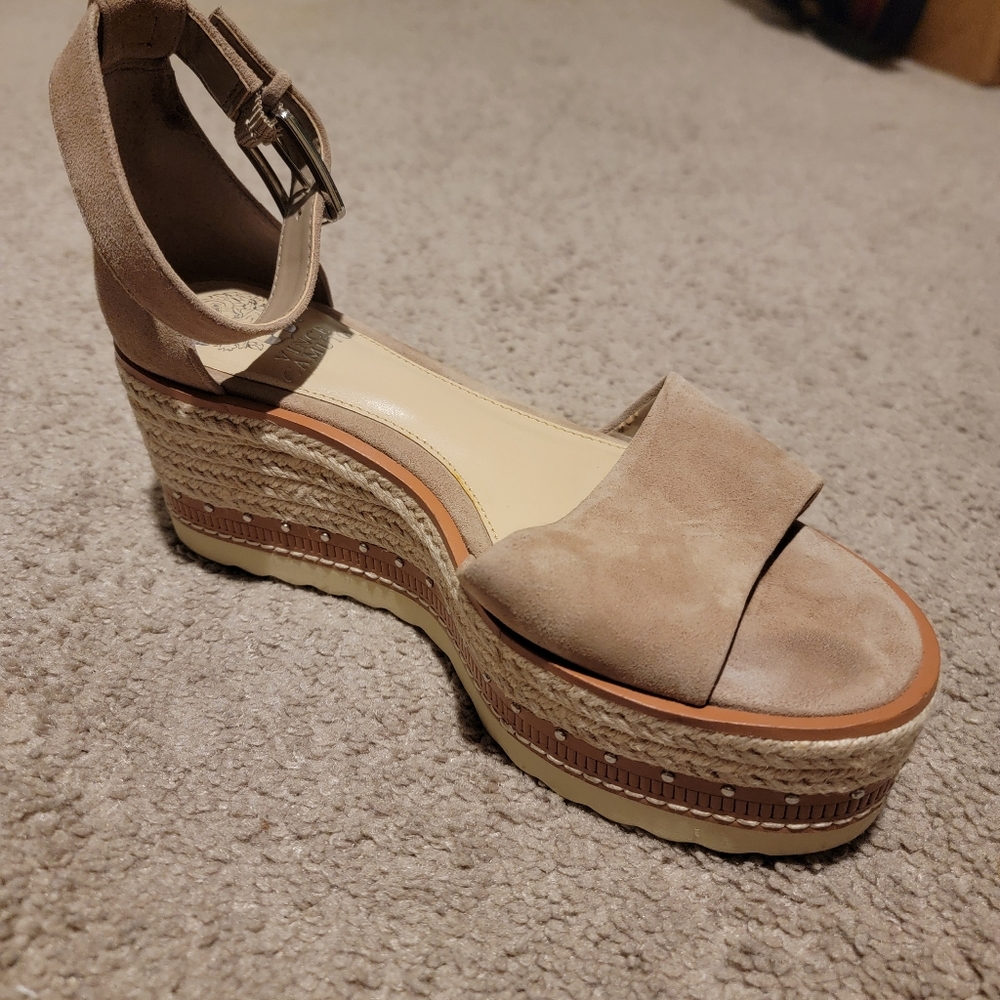 Vince Camuto Meestana Flatform Sandal Tan Size 7.5 - Picture 4 of 11
